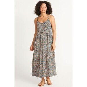 Old Navy Katherine Cami Multi Floral Maxi Peasant Boho Dress w/Pockets Small NEW